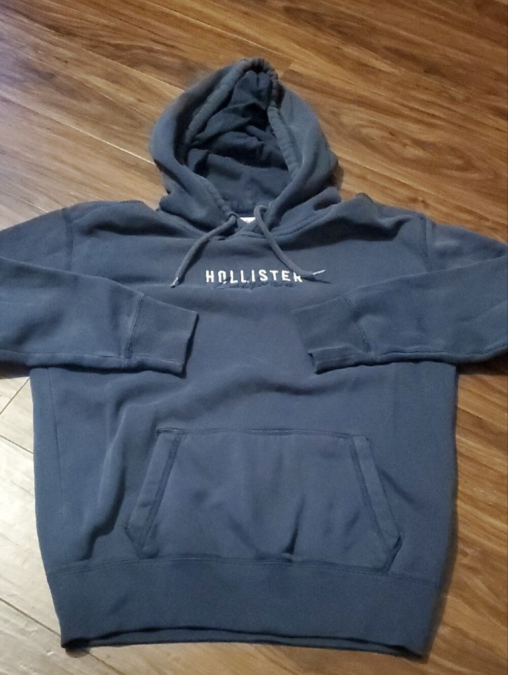 Hollister Dark Navy Logo Hooded Sweatshirt - Picture 4 of 7